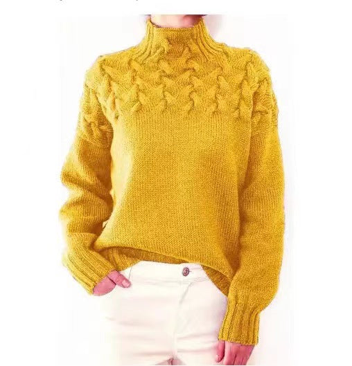 AUTUMN FLASH SALE🔥Women's Jumper Turtleneck Cable Knit Braided Fall Winter Pullover Sweater