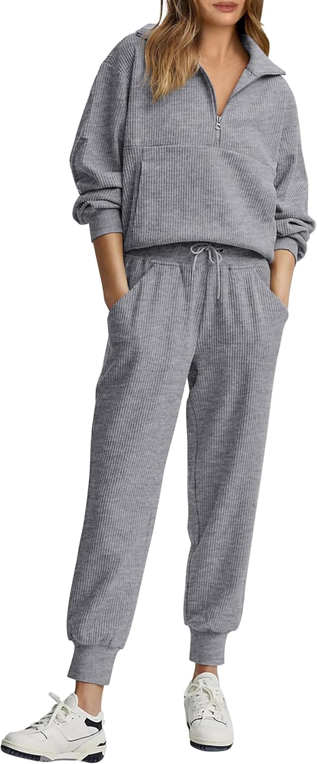 NEW 🔥 Women's Cotton 2-Piece Oversized Drawstring Sweatshirt Set