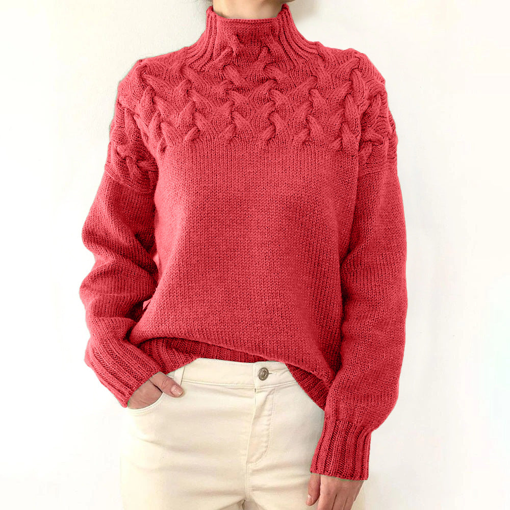 AUTUMN FLASH SALE🔥Women's Jumper Turtleneck Cable Knit Braided Fall Winter Pullover Sweater