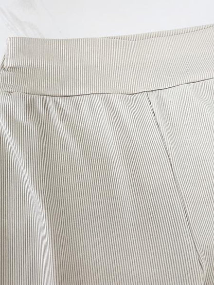 Women's Solid Drop Shoulder Split Hem Sweatshirt & Pants Two-piece Set, Casual Fashion Cozy Breathable Outfits for Daily Outdoor Wear, Ladies Sportswear for All Seasons