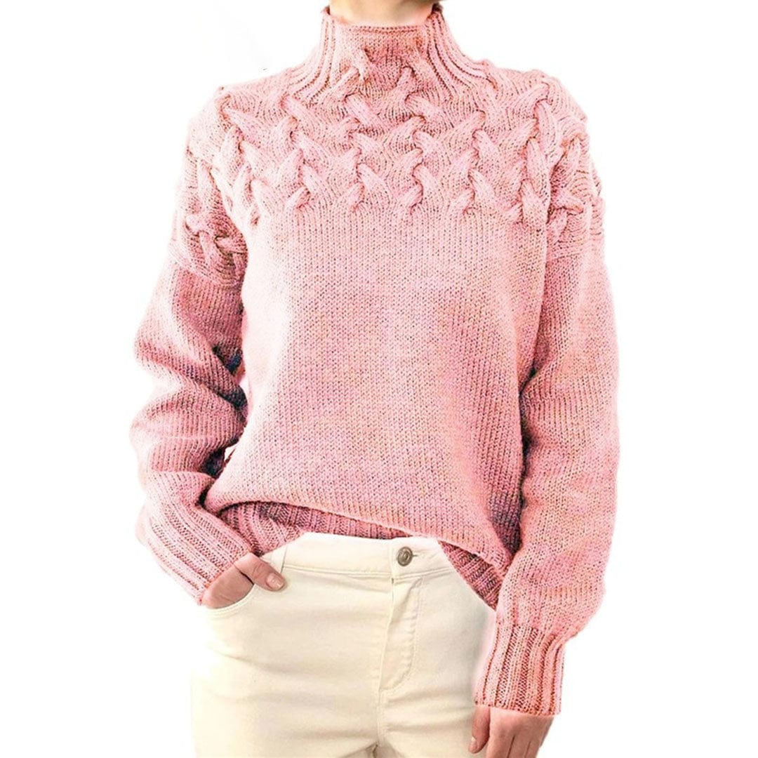AUTUMN FLASH SALE🔥Women's Jumper Turtleneck Cable Knit Braided Fall Winter Pullover Sweater