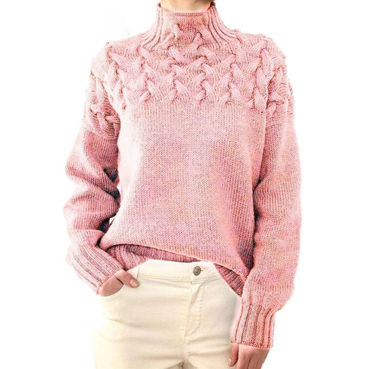 AUTUMN FLASH SALE🔥Women's Jumper Turtleneck Cable Knit Braided Fall Winter Pullover Sweater