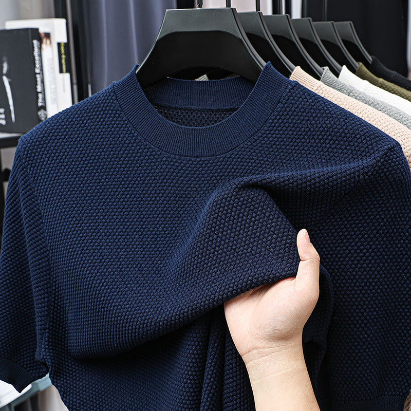 Last Day 50% OFF🔥Men's summer cotton pineapple pattern knitted short sleeves