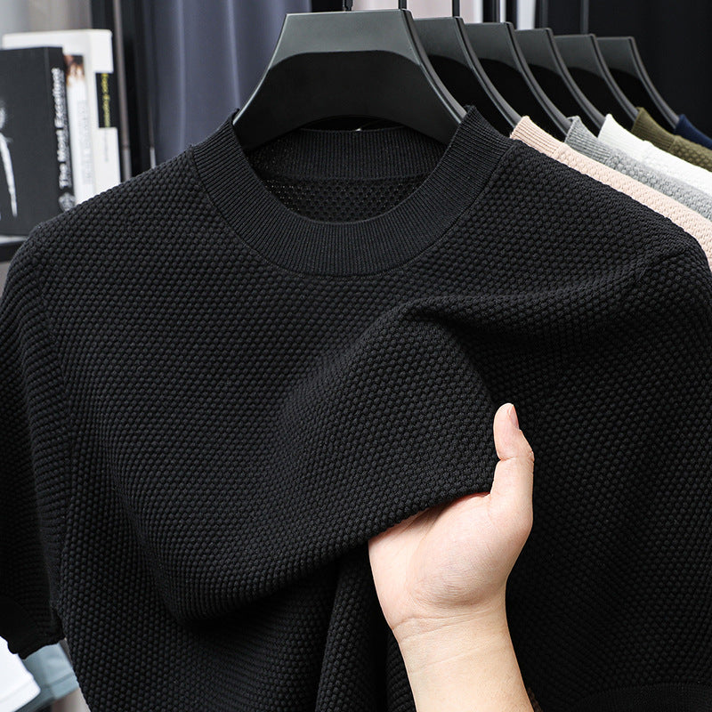 Last Day 50% OFF🔥Men's summer cotton pineapple pattern knitted short sleeves