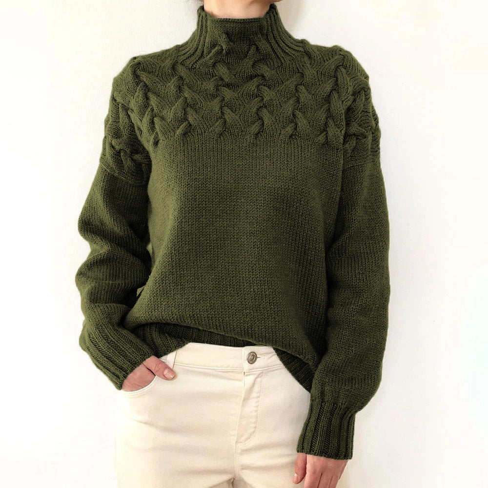 AUTUMN FLASH SALE🔥Women's Jumper Turtleneck Cable Knit Braided Fall Winter Pullover Sweater