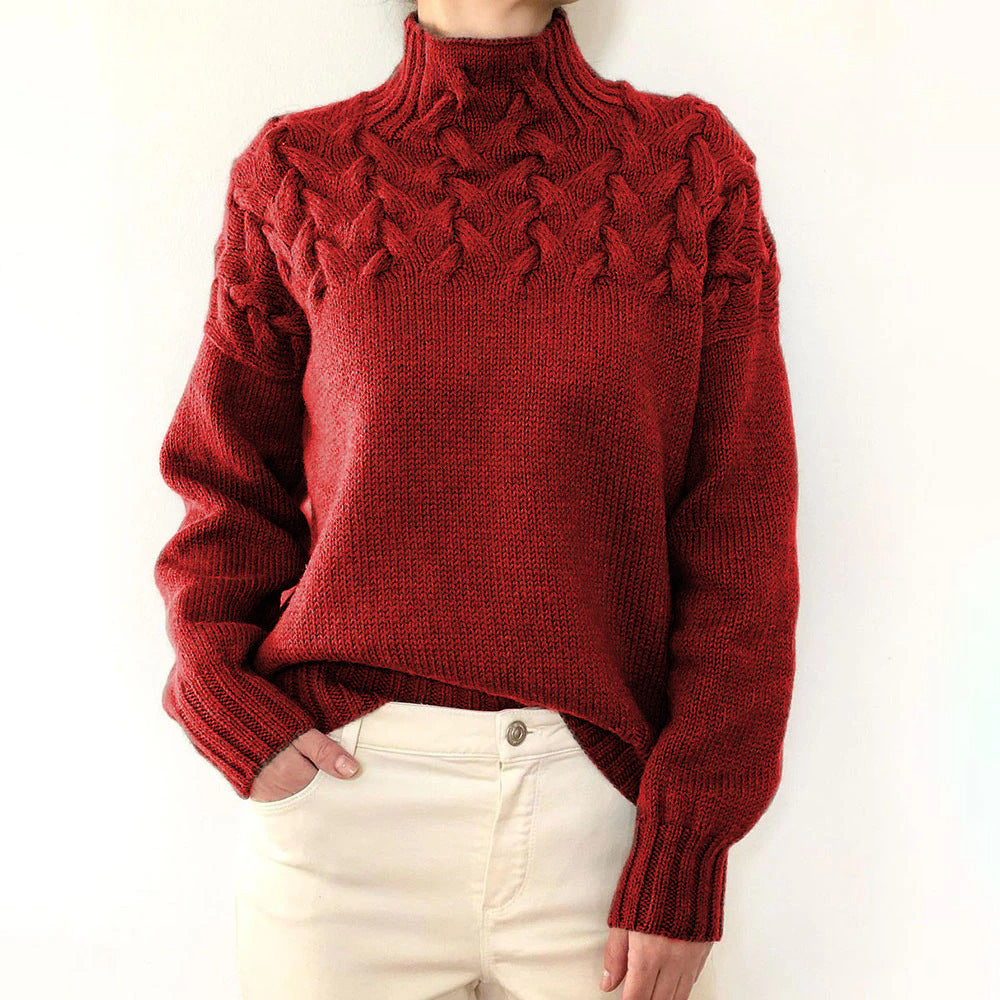 AUTUMN FLASH SALE🔥Women's Jumper Turtleneck Cable Knit Braided Fall Winter Pullover Sweater