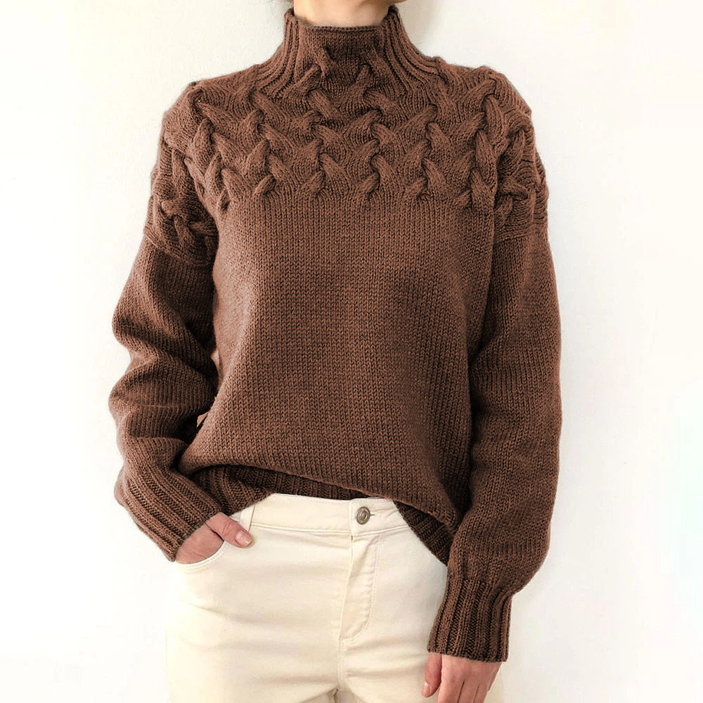 AUTUMN FLASH SALE🔥Women's Jumper Turtleneck Cable Knit Braided Fall Winter Pullover Sweater