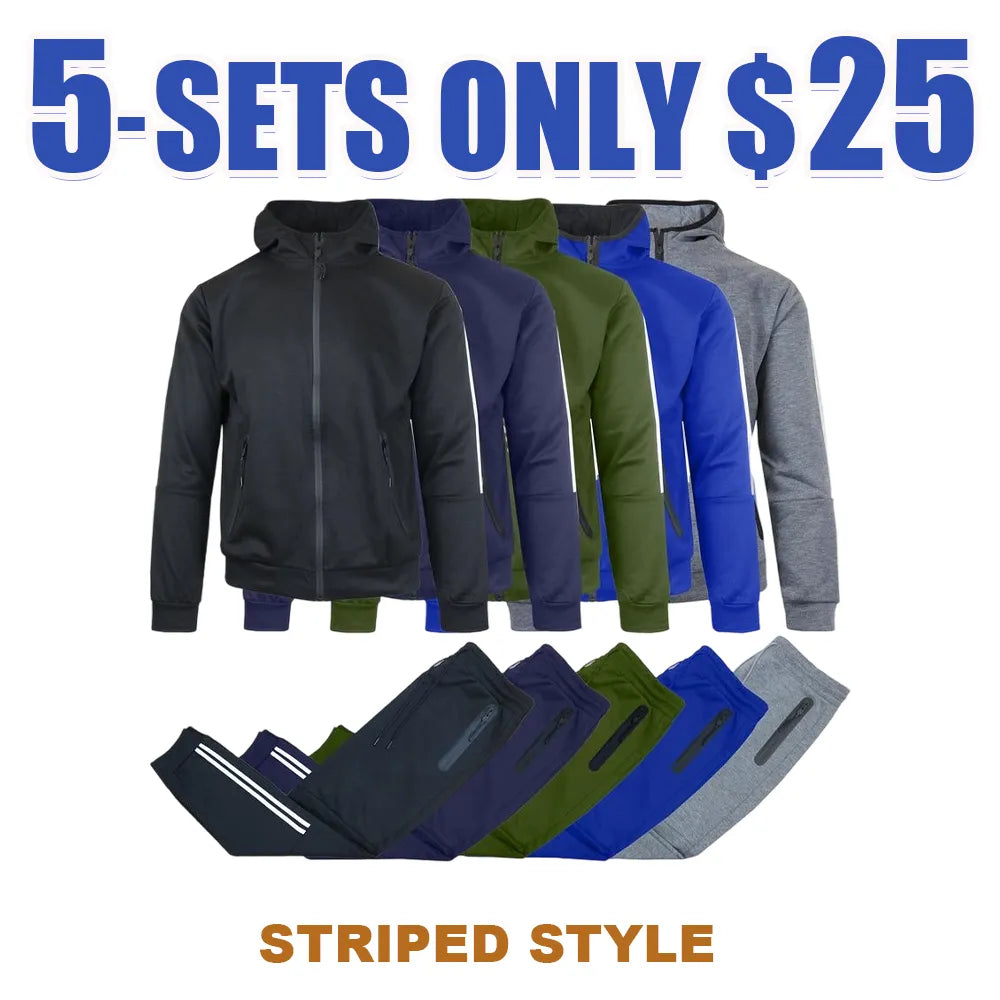 Men’s Fleece Zip Hoodie & Jogger Sets- 2 Full Sets