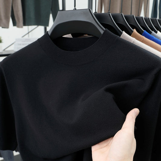 Last Day 50% OFF🔥2025 Spring and Summer Men's Stand Collar Cashmere Casual T-shirt