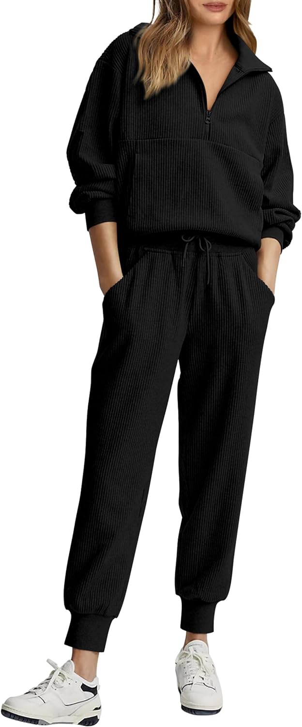 NEW 🔥 Women's Cotton 2-Piece Oversized Drawstring Sweatshirt Set