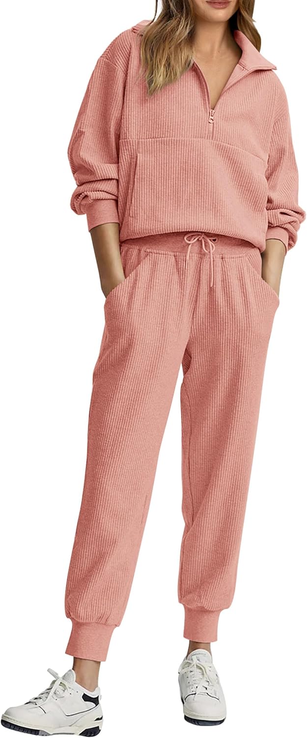 NEW 🔥 Women's Cotton 2-Piece Oversized Drawstring Sweatshirt Set