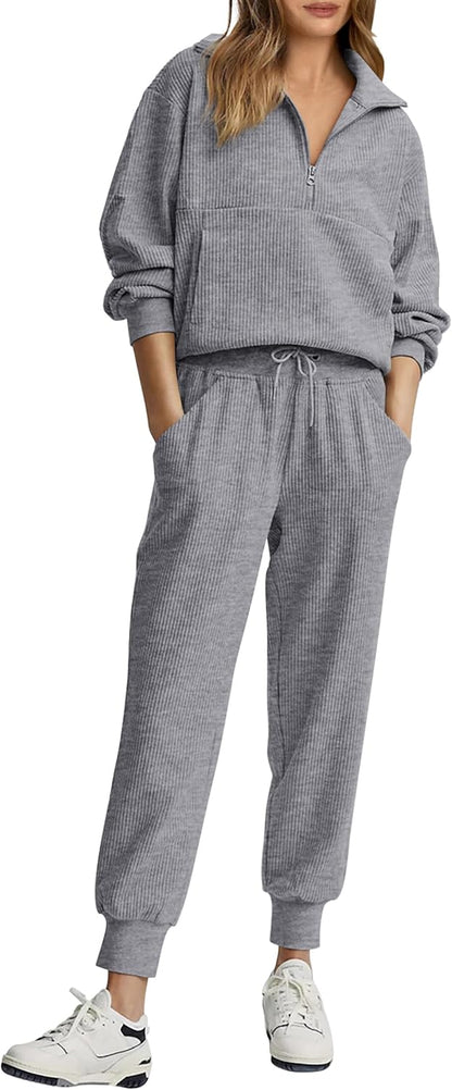 NEW 🔥 Women's Cotton 2-Piece Oversized Drawstring Sweatshirt Set