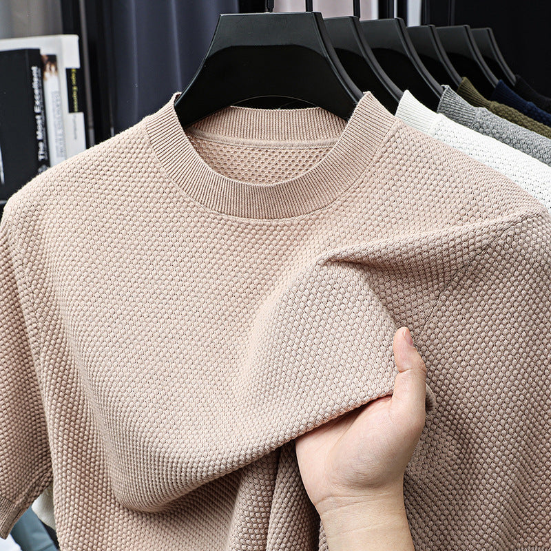 Last Day 50% OFF🔥Men's summer cotton pineapple pattern knitted short sleeves