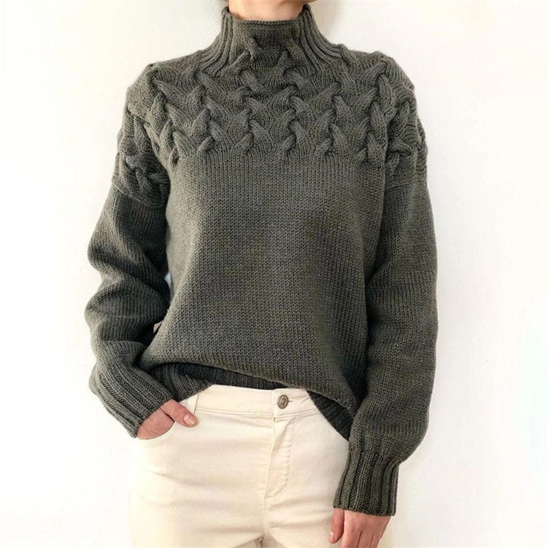 AUTUMN FLASH SALE🔥Women's Jumper Turtleneck Cable Knit Braided Fall Winter Pullover Sweater