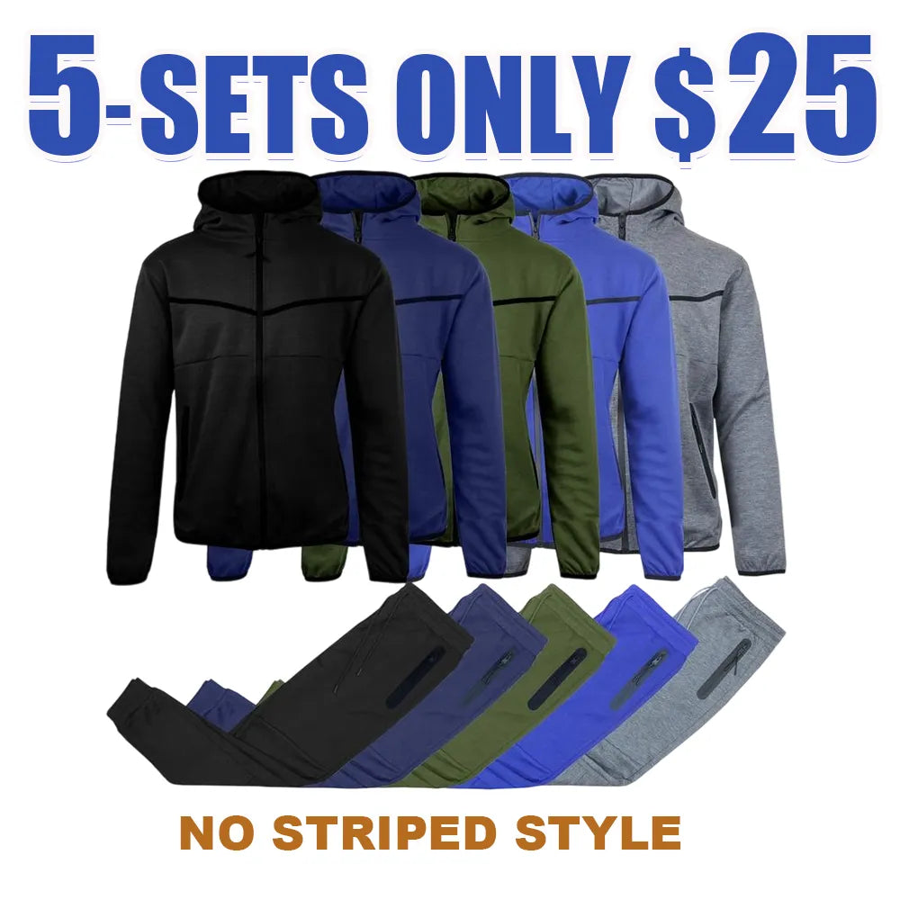 Men’s Fleece Zip Hoodie & Jogger Sets- 2 Full Sets