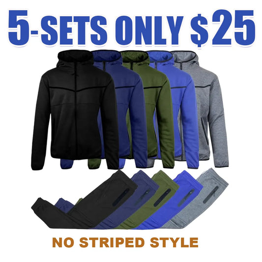 Men’s Fleece Zip Hoodie & Jogger Sets- 2 Full Sets